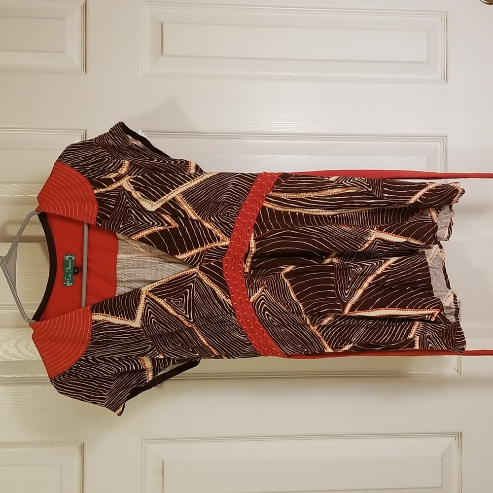Eva Franco Belted V-Neck Top - 6